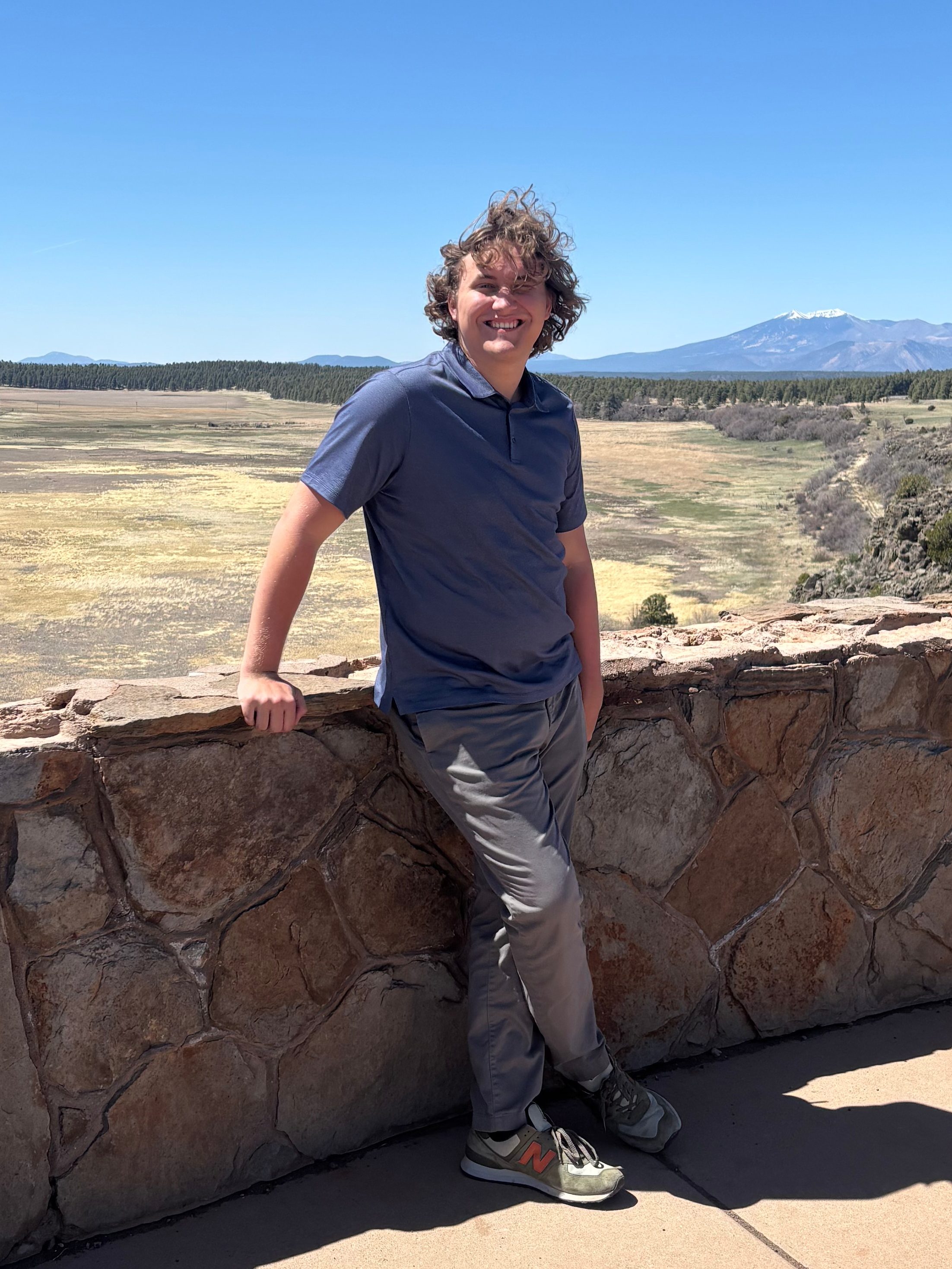 Drew Stanley at the scenic view of Mormon Lake